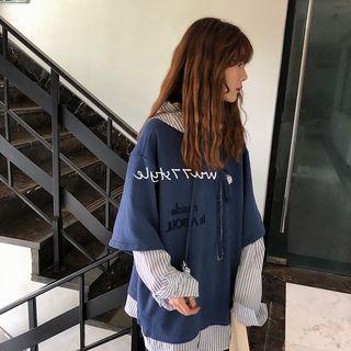 Fake Two Wear Long-sleeved Hooded Sweater