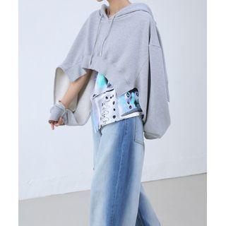 Crop Poncho Sweat Hoodie