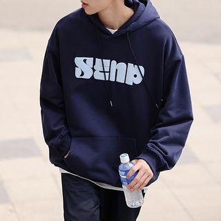 Couple Matching Lettering Print Oversized Hoodie