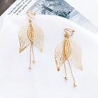 Hollow Out Leaf Drop Earring