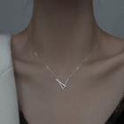 Geometric Pendant Sterling Silver Necklace 1pc - Silver - One Size