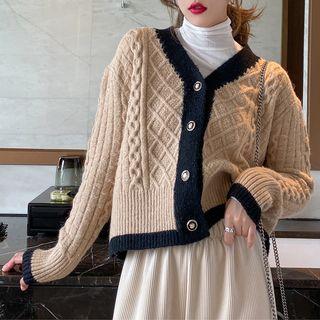 Colorblock Cable Cardigan