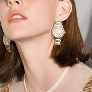 Rhinestone Watch Design Dangle Earring