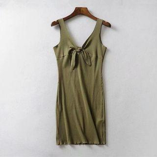 Sleeveless Front Knotted Mini Mini Dress