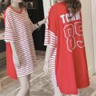 Numbering Elbow-sleeve T-shirt Dress