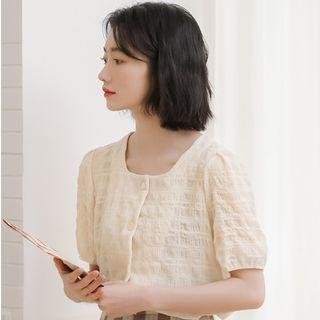 Square Short-sleeve Chiffon Top