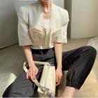 Short-sleeve Zip-up Cropped Jacket
