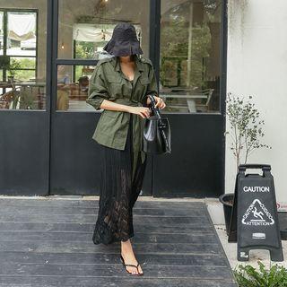 Cotton Safari Jacket With Sash