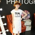 Short-sleeve Printed Zip-accent Dress