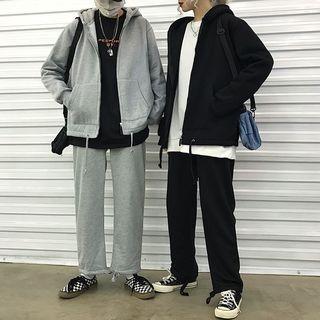 Hooded Zip Jacket / Straight-fit Pants