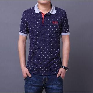 Anchor Patterned Polo Shirt