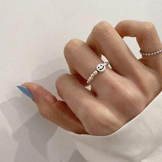 Smiley Face Ring J1969 - Silver - One Size