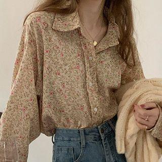 Floral Print Shirt Floral - Beige - One Size