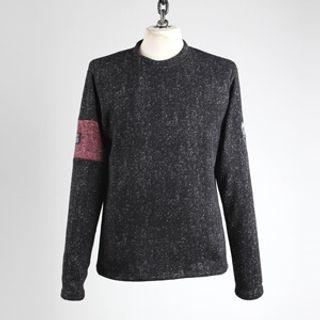 Patched Contrast-trim M Lange Knit Top (black)