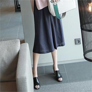 Linen Blend Cropped Pants