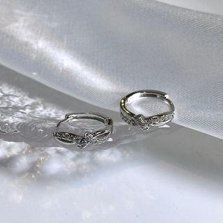 Rhinestone Knot Alloy Earring 1 Pair - Gold - One Size