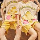 Couple Matching Loungewear Set : Short-sleeve Duck Print Top + Shorts