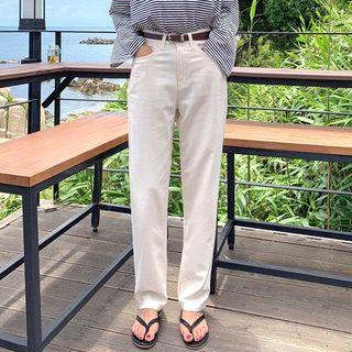 Tapered-cut Linen Pants