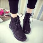 Round-toe Lace-up Ankle Boots