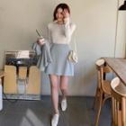 Pastel Band-waist A-line Miniskirt