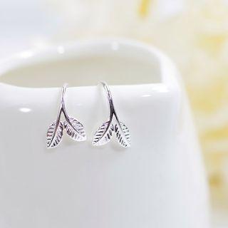 Leaf Hoop Earring C01 - 1 Pair - One Size