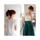 Lace-sleeve Eyelet-lace Top