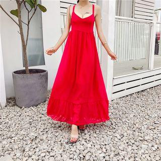 Spaghetti Strap A-line Maxi Dress