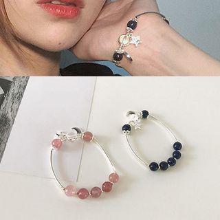 Bead Moon & Star Bracelet 1 Pc - Bracelet - Black - One Size