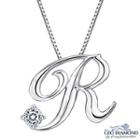 Initial Love 18k White Gold Diamond Pendant Necklace (16) - R