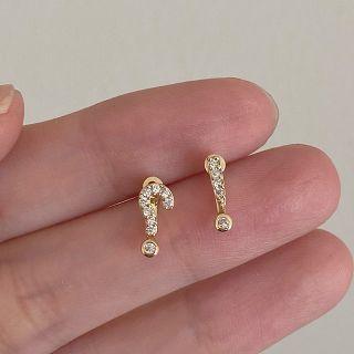 Asymmetrical Rhinestone Stud Earring 1 Pair - Earrings - Gold - One Size