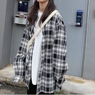 Plaid Black & White Plaid Top