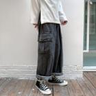 High-waist Loose Fit Straight Cut Cargo Jeans