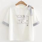 Dog Print Short-sleeve T-shirt As Shown In Figure - One Size