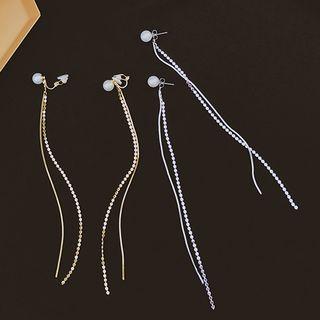 Faux Pearl Drop Clip-on Earrings/ Earrings