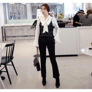 Slit-hem Boot-cut Pants