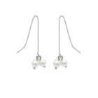 Sterling Silver Faux Pearl Threader Earring 1 Pair - White Bean - Silver - One Size