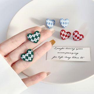 Argyle Heart Stud Earring