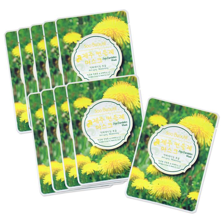 Soo Beaut  - Jeju Dandelion Mask (anti-aging, Moisturizing) 10 Pcs