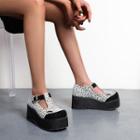 Leopard Print T-bar Platform Shoes