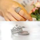 Set Of 2: Crown Rhinestone Alloy Open Ring (various Designs)