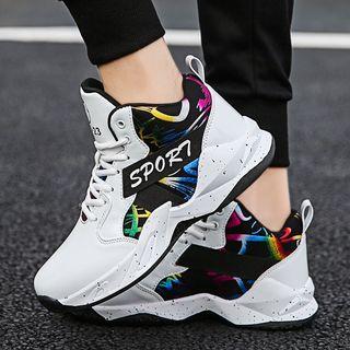 Print Panel Platform High Top Sneakers