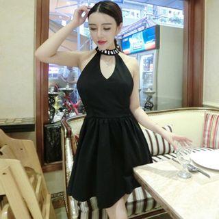 Halter Embellished Cocktail Dress