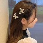 Faux Pearl Butterfly Hair Claw White - One Size