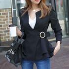Long-sleeve V-neck Tie-belt Blazer