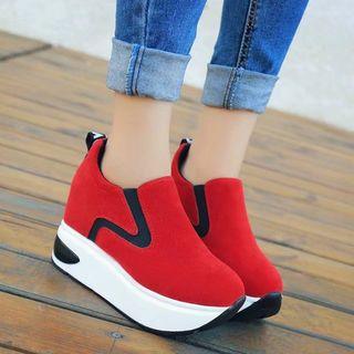 Color Block Hidden Wedge Platform Sneakers