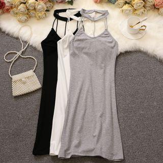 Spaghetti-strap Halter Sheath Dress