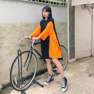 Two-tone Oversized T-shirt Dress