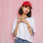 Pleated 3/4 Sleeve T-shirt