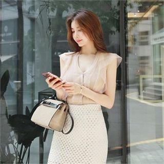 Mesh-trim Slim-fit Knit Vest
