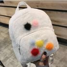 Pom Pom Accent Furry Backpack